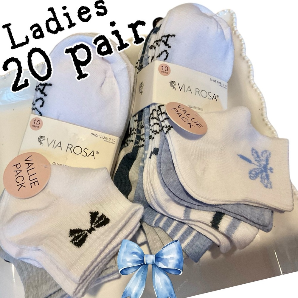 COPY - 🌸Ladies 20 Pair Quarter/Ankle socks